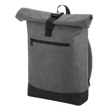 (One Size, Grey Marl/Black) Bagbase Roll Top Backpack