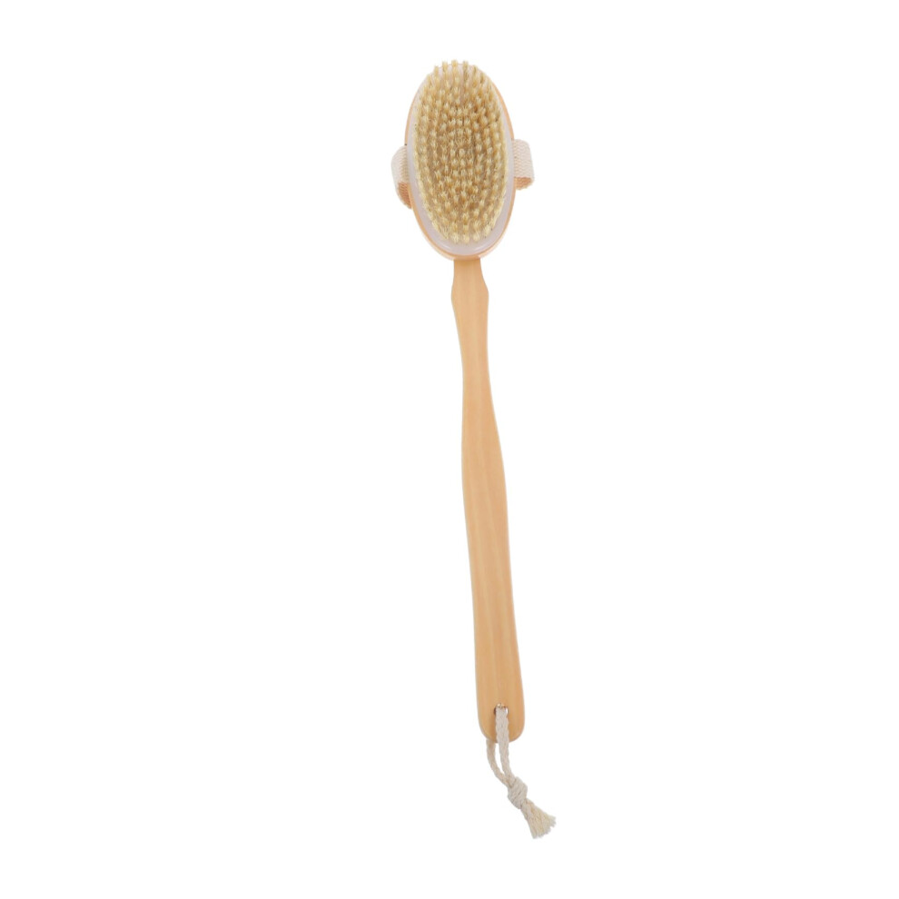 Back Scrubber with Long Handle and Ergonomic Grip, Dry and Wet Body Brush for Gentle Exfoliation