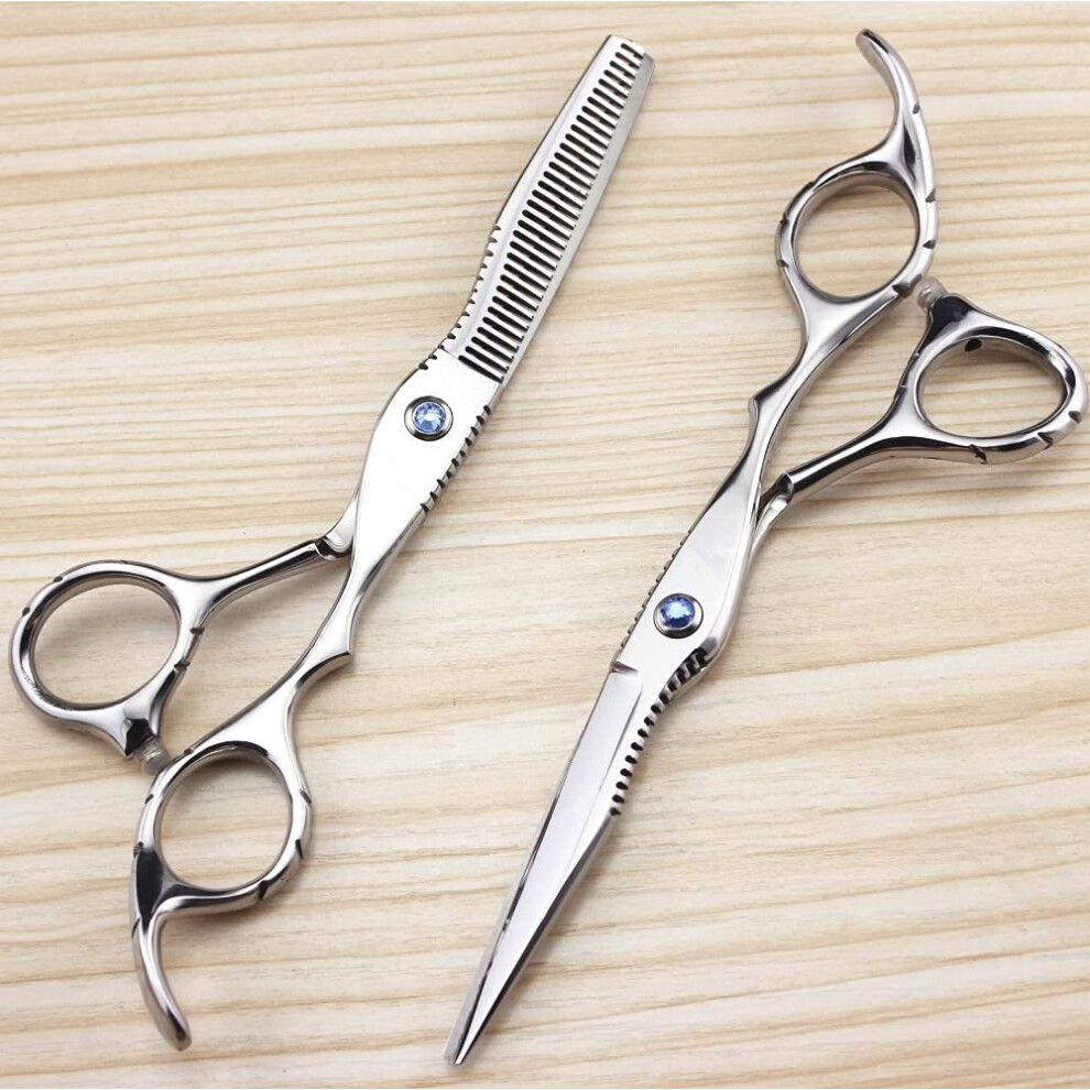 6 Inch Professional Hair Cutting Scissors Set with Sharp Blades and Barber Thinning Shears
