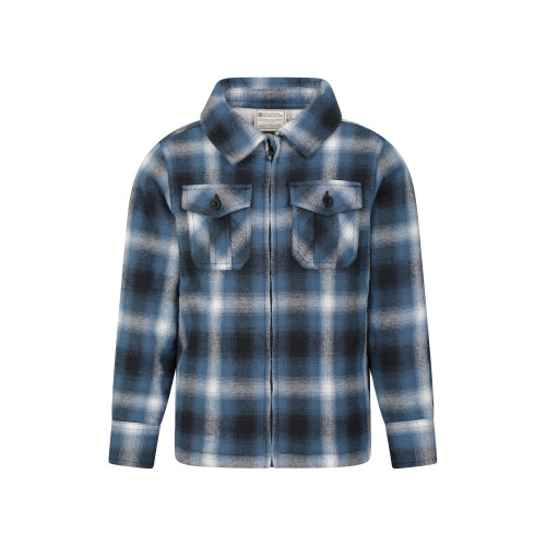 Mountain Warehouse Childrens/Kids Stream Checked Borg Lined Full Zip Shirt Jacket