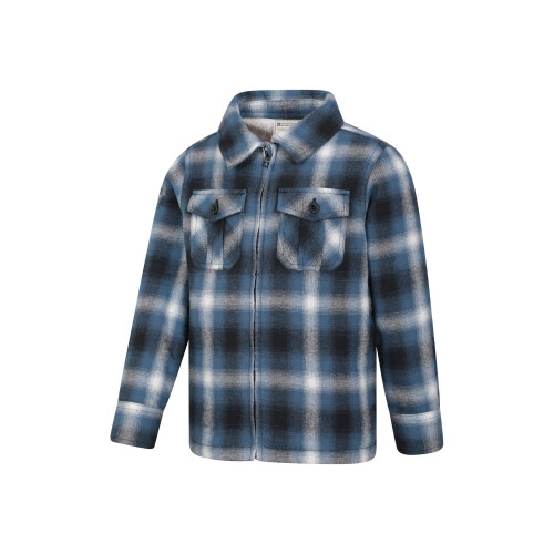 Mountain Warehouse Childrens/Kids Stream Checked Borg Lined Full Zip Shirt Jacket 2