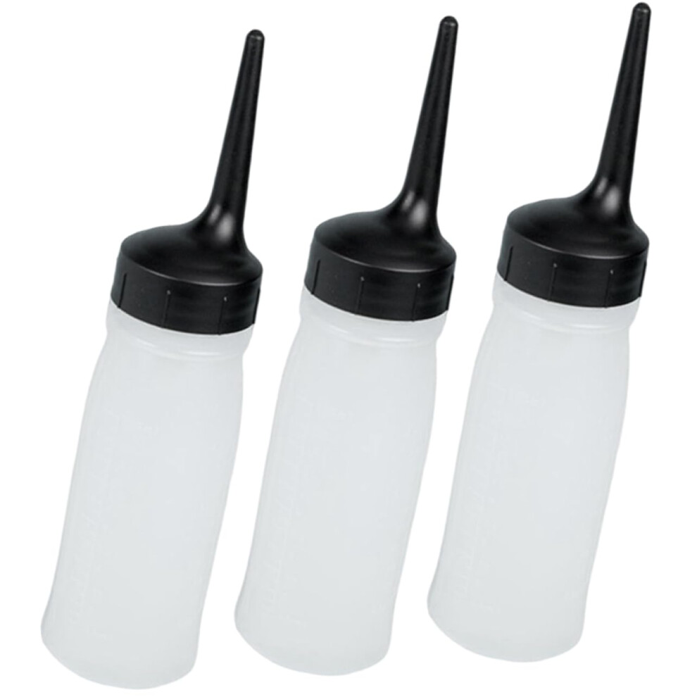 3pcs Refillable Hair Dye Applicator Bottle Set with Precise Flow Control for Smooth Coloring