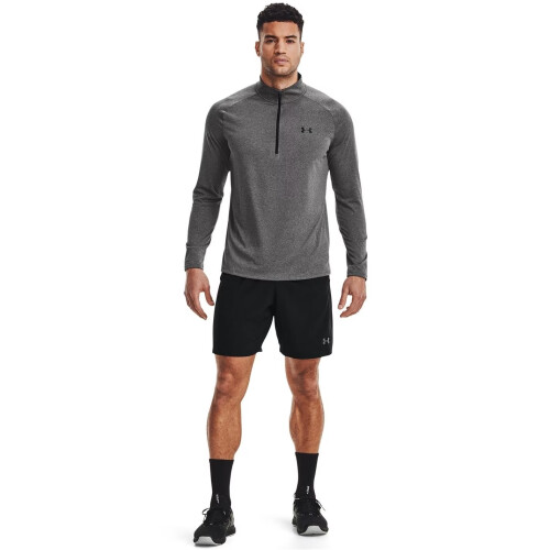 Under Armour (S, Carbon Heather/Black) Under Armour Mens 2.0 Half Zip Technical Top 1