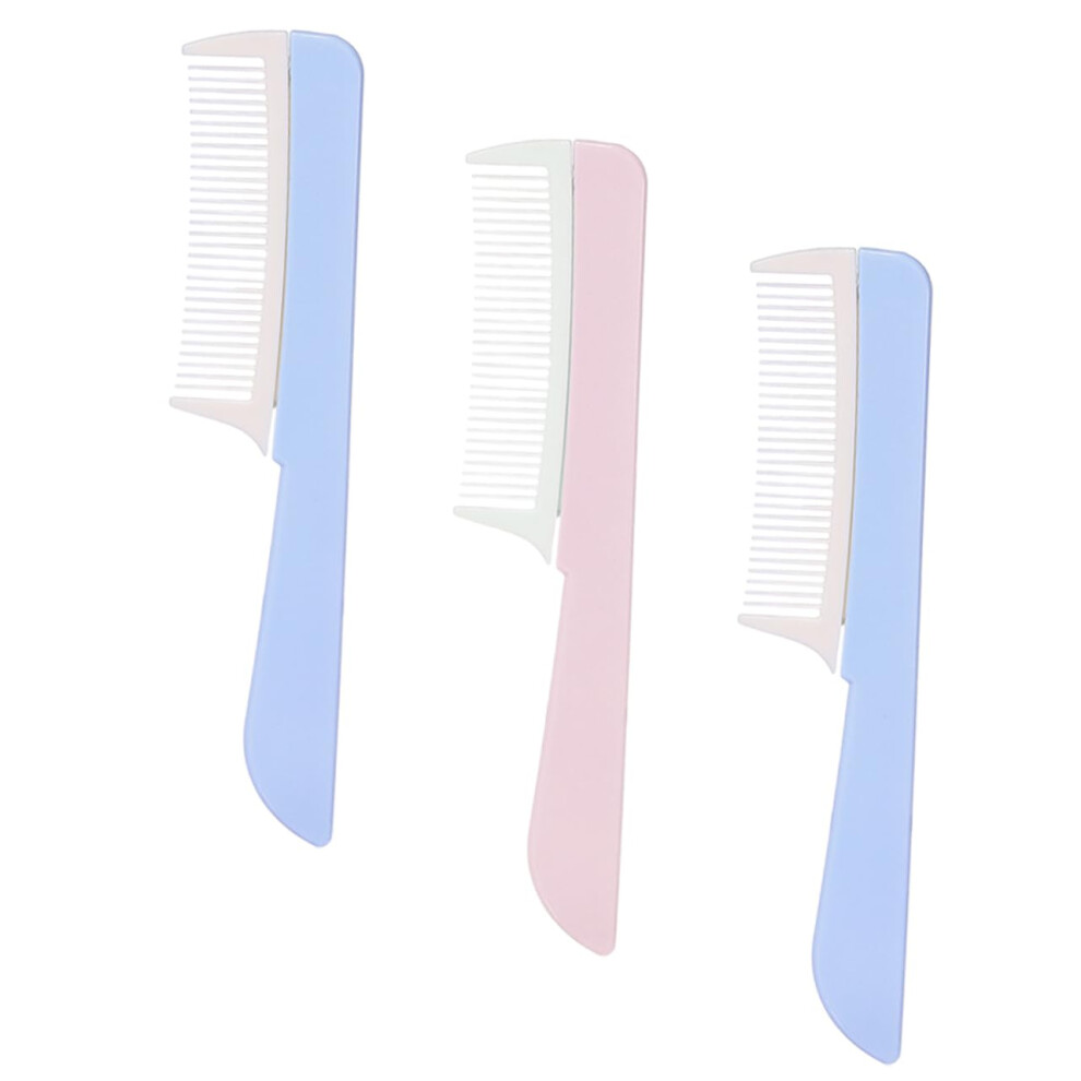 Unisex 3Pcs Wide Tooth Detangling Combs For Curly Hair, Gentle Antifrizz Glide, Random Colors