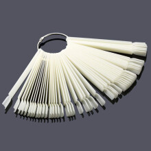 100 Piece Nail Tip Display Set with Metal Ring, Fan Shape Color Chart for Gel and Acrylic Polish