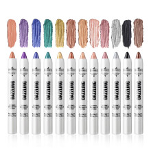 12 Color Glitter Eyeshadow Stick Set, Waterproof Cream Pencil, Long Lasting Pigment Makeup