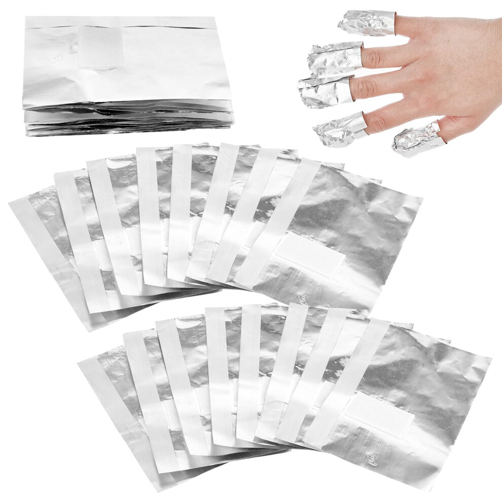 Silver 200Pcs Nail Foil Wraps For Quick Gel Polish Removal With Lint Pads, Heat Retention Design