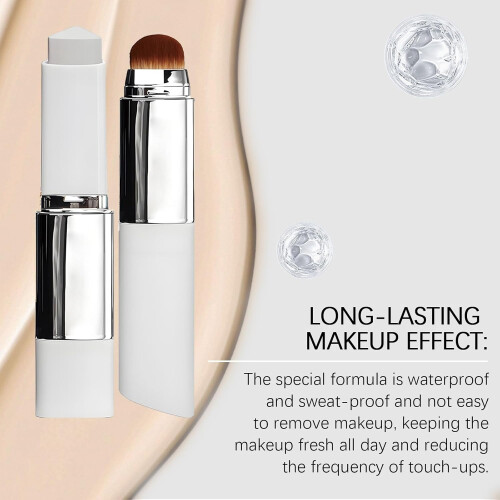 Korean Color Changing Foundation Stick with Brush, MediumFull Coverage Dewy Finish, ToneMatching 2