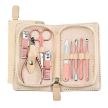 Rose Gold 9 Piece Manicure Set Stainless Steel Nail Clippers Kit for Travel and Salon Use