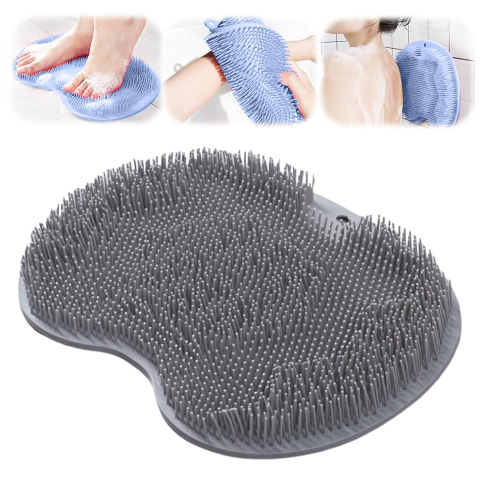 Shower Foot Scrubber with Deep Cleaning Bristles and Suction Cups, Silicone Foot Massager for Bathroom