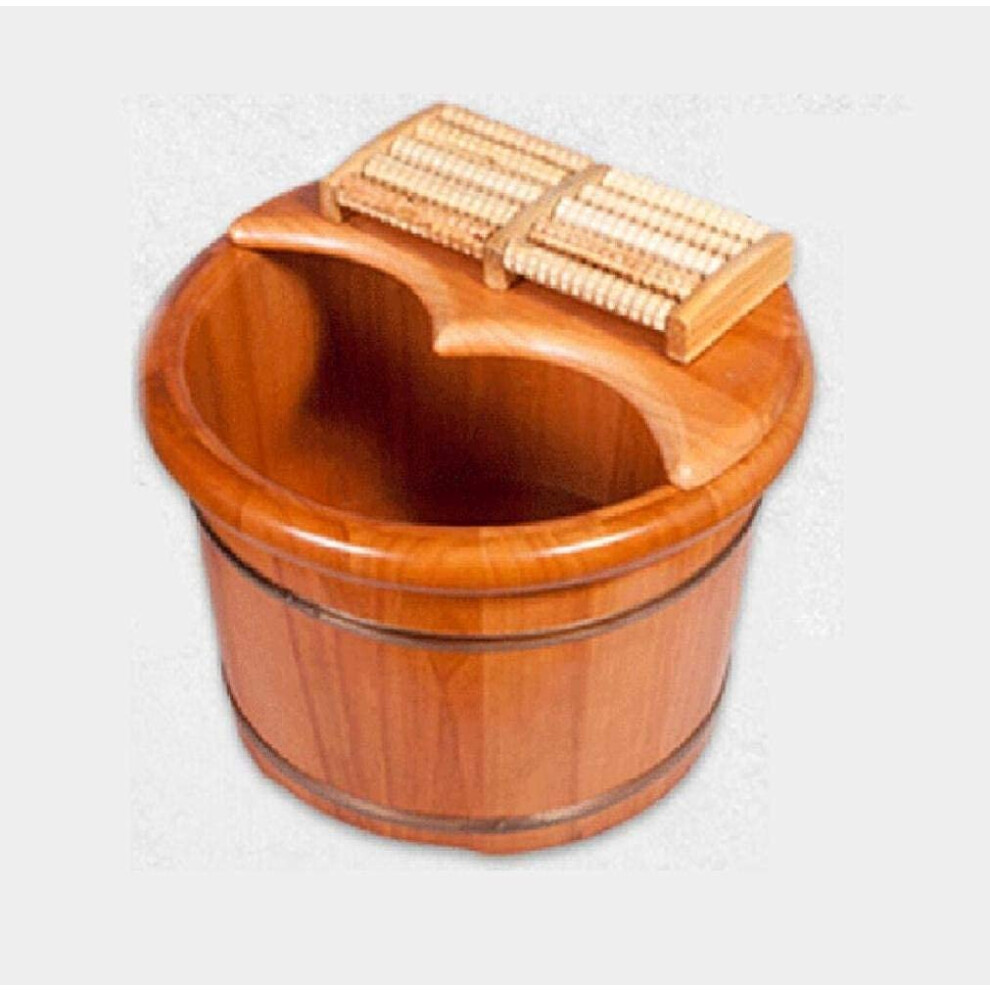 Oak Wooden Foot Spa Tub with Heat Retention, Durable Solid Wood Pedicure Basin for Salon Soaking