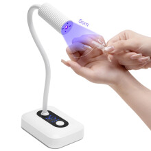 Rechargeable UV LED Nail Lamp with Auto Sensor, 360 Adjustable Gooseneck, Cordless Gel Dryer