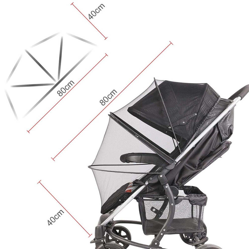 Universal Baby Stroller Insect Net with Zipper – Fits Carrycot & Travel Cot
