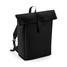 (One Size, Black) Bagbase Roll Top PU Backpack