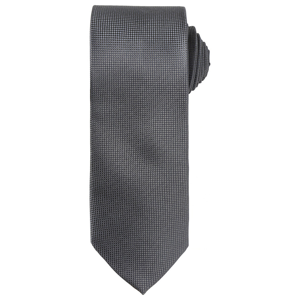 Premier Unisex Dark/Grey Adult Micro Waffle Tie - One Size - Image 3