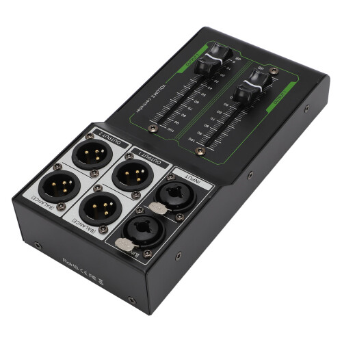 Passive Stereo Volume Controller, 70mm Faders, XLR Plug & Play