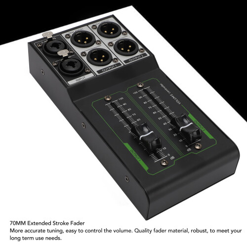 Passive Stereo Volume Controller, 70mm Faders, XLR Plug & Play 2