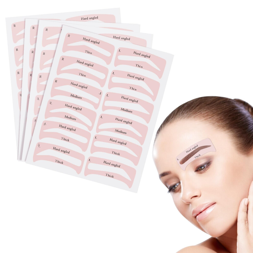 SelfAdhesive Eyebrow Stencil Kit with 6 Brow Shapes, Reusable Templates for Quick Symmetrical Shaping