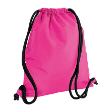 (One Size, Fuchsia/Black) Bagbase Icon Drawstring Bag