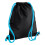 BagBase (One Size, Black/Surf Blue) Bagbase Icon Drawstring Bag 1