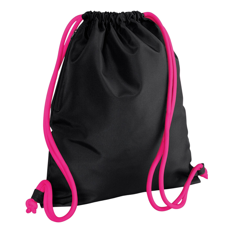 Bagbase (One Size, /Fuchsia) Icon Drawstring Bag Black