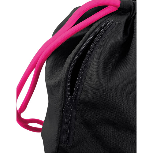 BagBase (One Size, Black/Fuchsia) Bagbase Icon Drawstring Bag 2