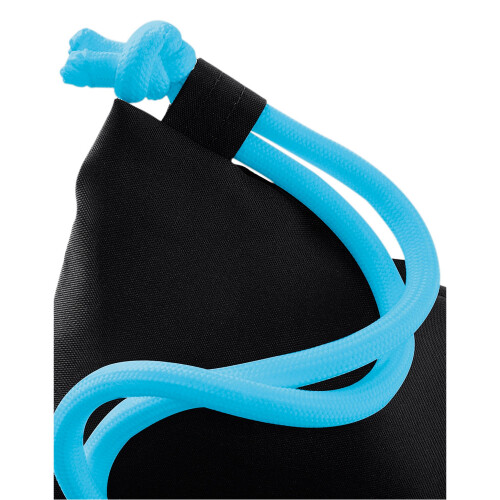 BagBase (One Size, Black/Surf Blue) Bagbase Icon Drawstring Bag 1