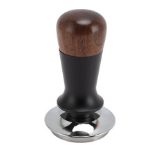 Tamper in acciaio inossidabile a molla per caffè con noce, diametro 51 mm / 2,01 pollici
