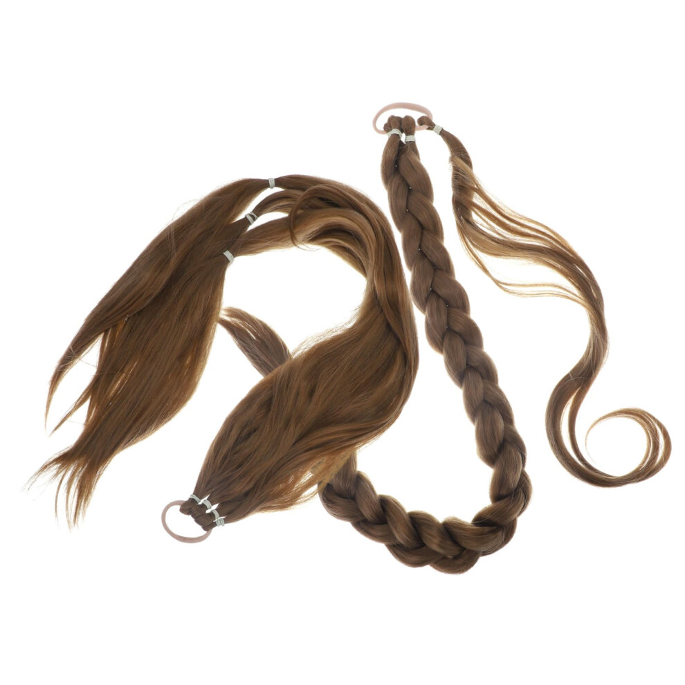 Unisex Green Braided Ponytail Extension For Women Naturallooking Long Synthetic Hairpiece Wig