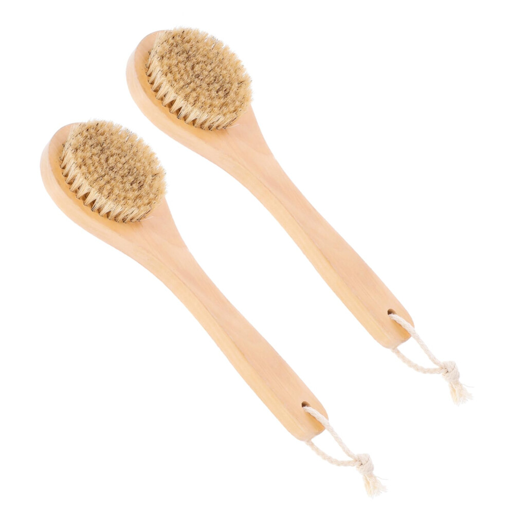 2pcs Body Scrub Brush with Flexible Bristle Exfoliation and Ergonomic Grip for Shower Cleaning