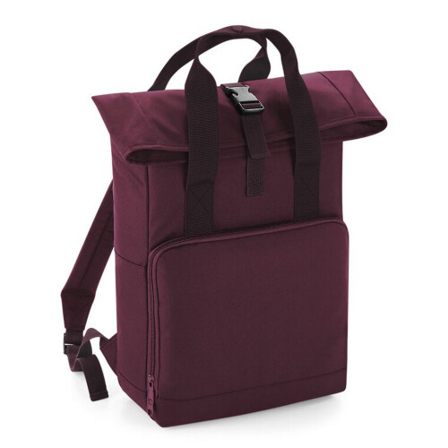 BagBase (One Size, Burgundy) Bagbase Roll Top Twin Handle Backpack