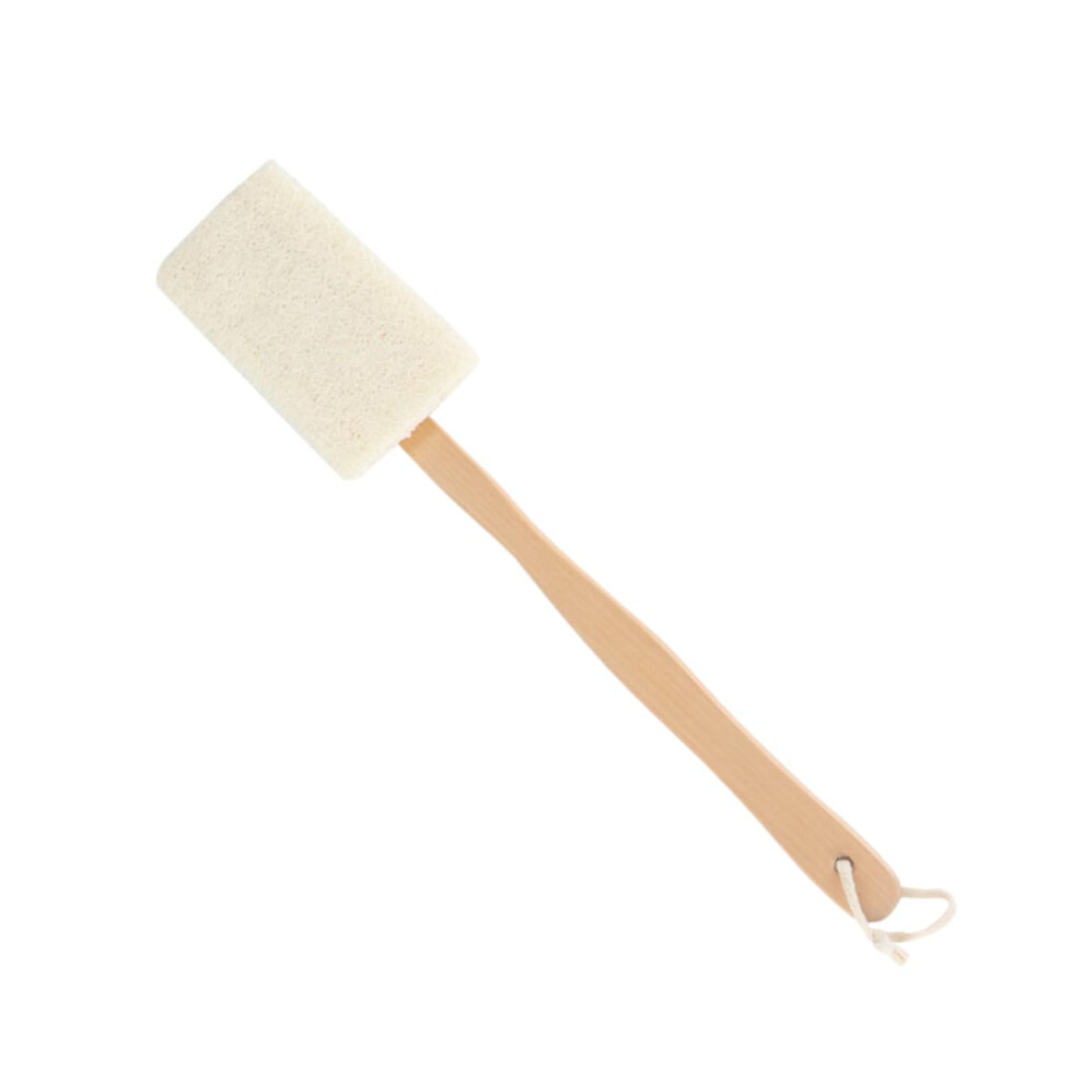 Body Scrub Brush with Natural Loofah Exfoliating Bath Brush Long Handle for Deep Cleansing Shower