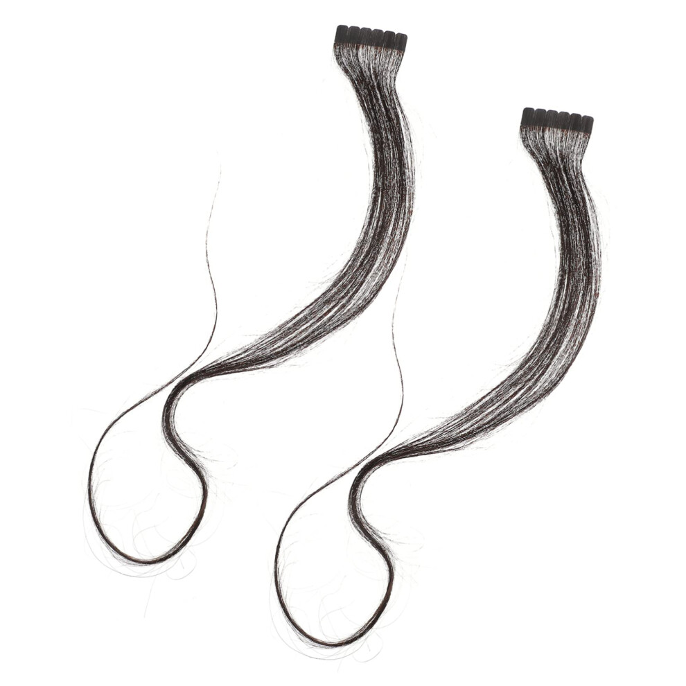 Unisex Black Human Hair Extensions Straight Hairpiece Natural HeatâStyling Compatible For Women