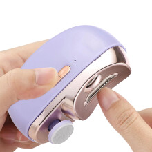 Electric Nail Clipper for Babies and Seniors, Quiet Automatic Nail Trimmer with LED, Purple
