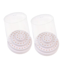Transparent Nail Drill Bit Holder Organizer Case with Clear Display and Dual Storage Function, 2pcs