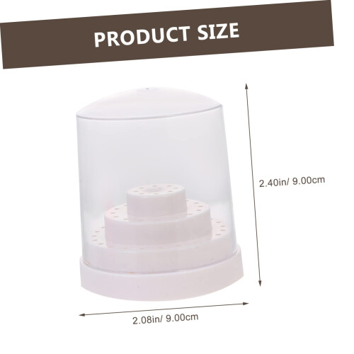 Transparent Nail Drill Bit Holder Organizer Case with Clear Display and Dual Storage Function, 2pcs 1