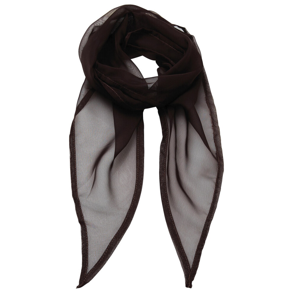 Premier (One Size, Brown) Unisex Adult Colours Chiffon Scarf