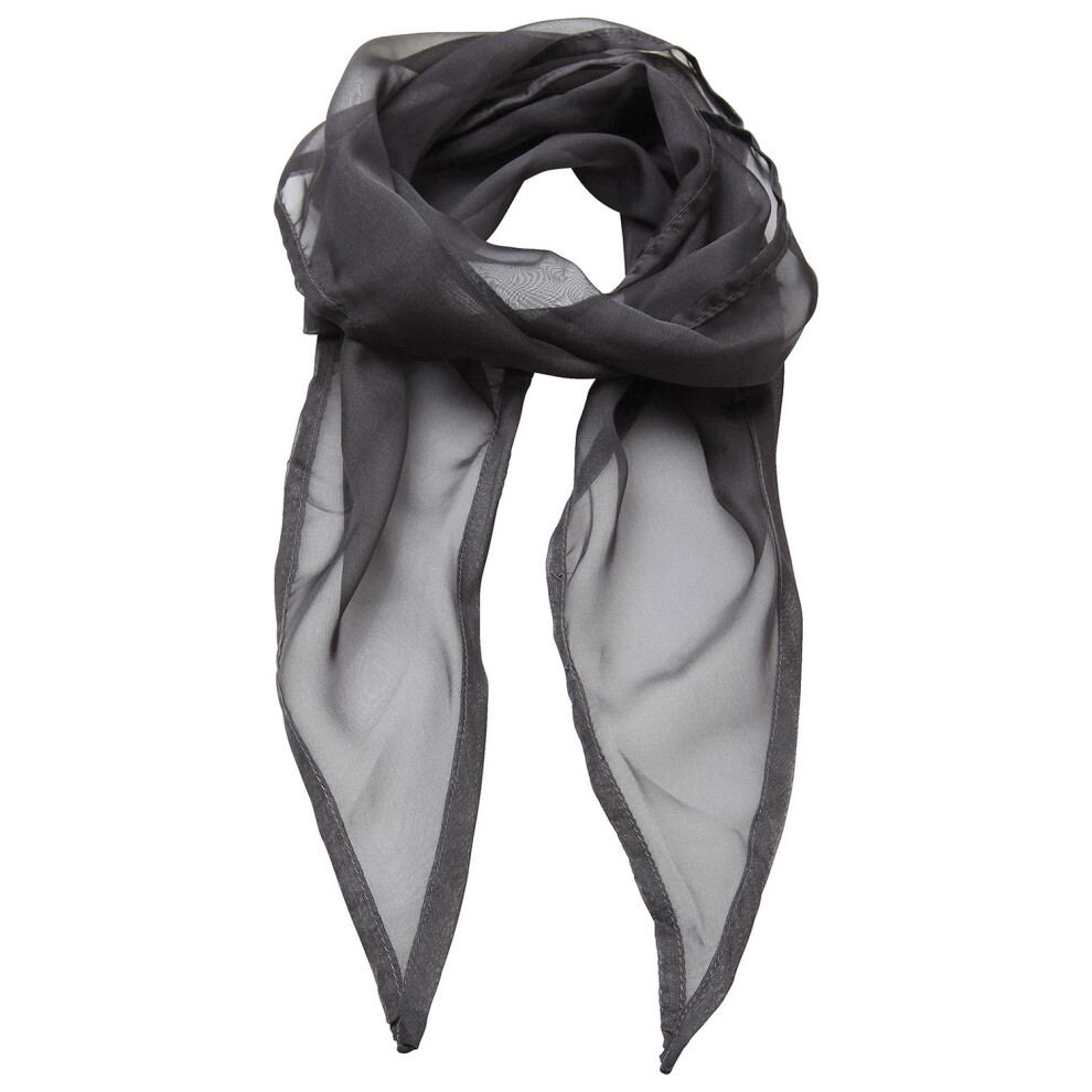 Premier (One Size, Dark Grey) Unisex Adult Colours Chiffon Scarf