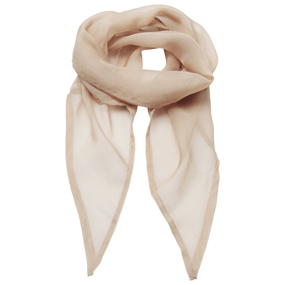 Premier (One Size, Natural) Unisex Adult Colours Chiffon Scarf