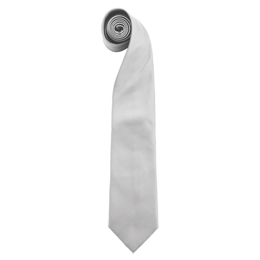 Premier (One Size, Silver) Mens Colours Fashion Tie