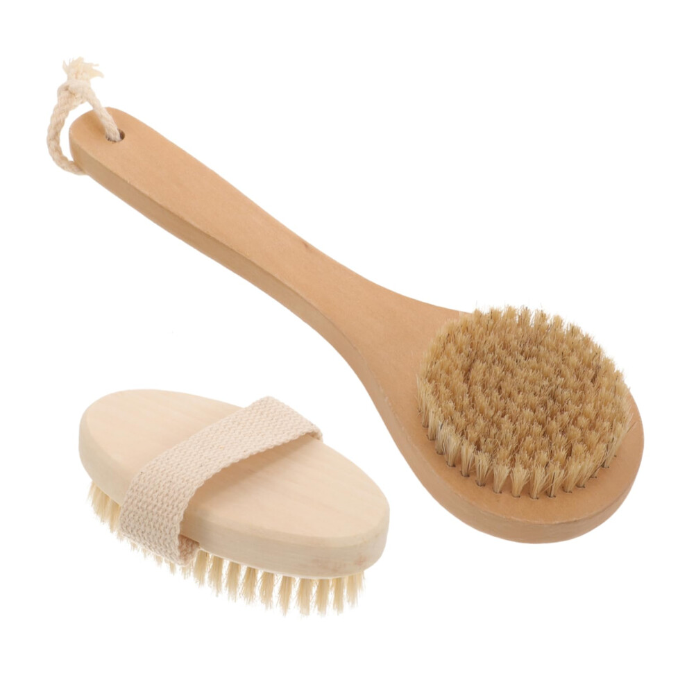 2pcs Body Scrubber Shower Brush with Ergonomic Grip and Gentle Exfoliation Bristles for Adults Wet Dry Use