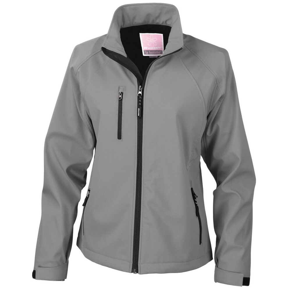 New Result Women's (16 Uk, Silver Grey) / Soft Shell Jacket Silver,Grey