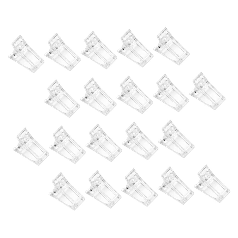 20pcs Transparent Nail Tip Clips for Acrylic Extensions and Crystal Fixing Clamps