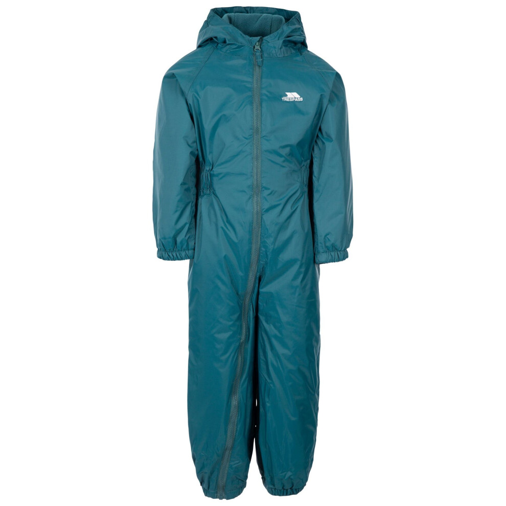 Trespass (12-18 Months, Teal) Babies Button Rain Suit