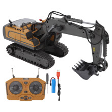Kids Remote Control Excavator Toy with Mighty Alloy Bucket, OMNI DIRECTIONAL RC Excavator with11Channels, Ideal Gift for Boys Ages6And Older