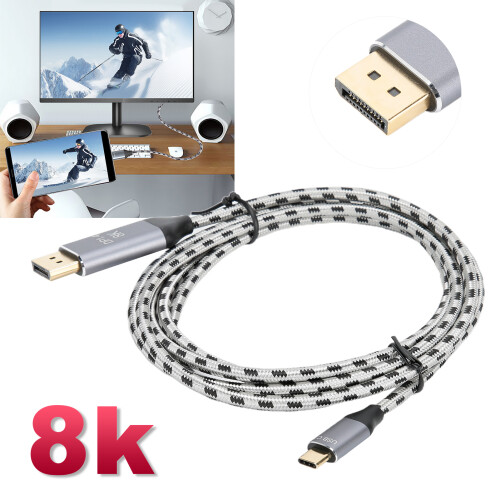 Display Stream Compression Support DisplayPort Cable Backwards Compatible Triple Shielded Design VESA Certified High Speed Transmission With Extended 2
