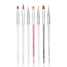 Nail Art Brush Set 7pcs for Gel Polish, MultiSize Brushes for Precision Sculpting and Line Work