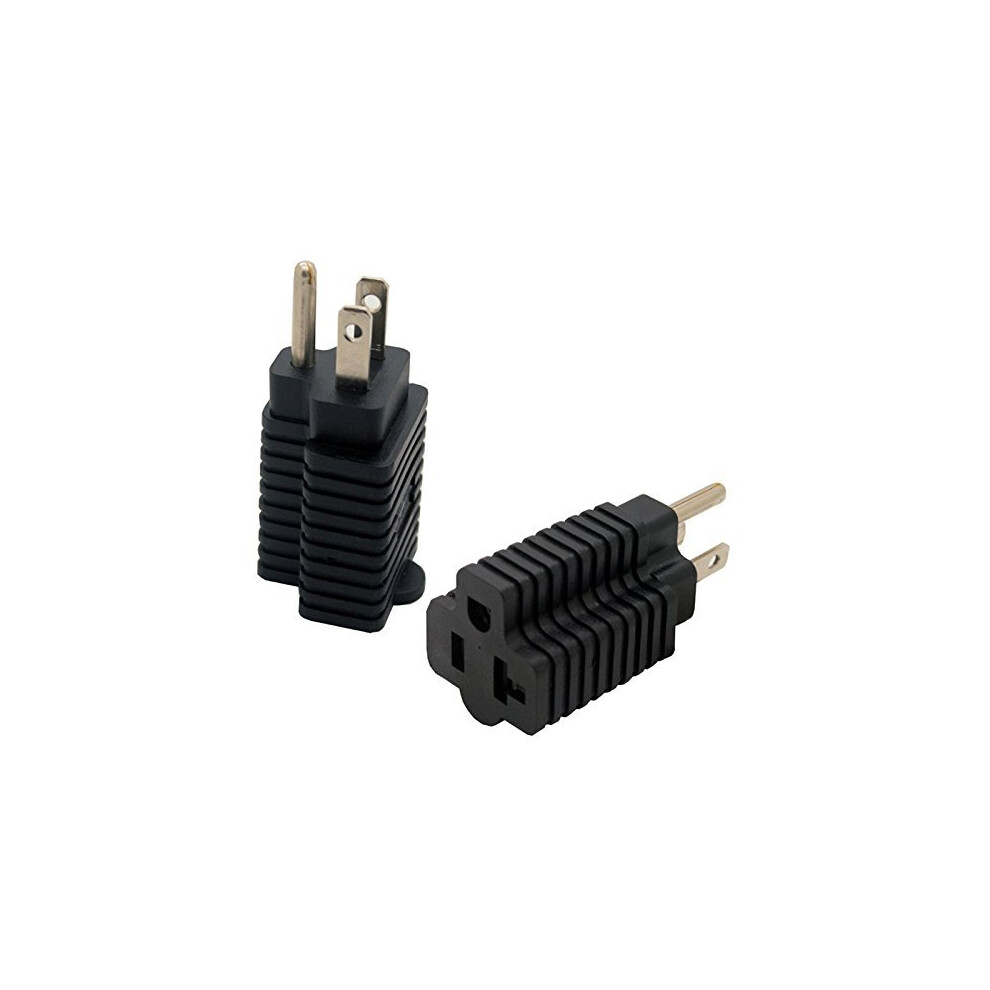 2 Pack Nema 515P To 520R Tblade Power Plug Adapter, 15 Amp To 20 Amp 3 Prong Converter 9092120525588