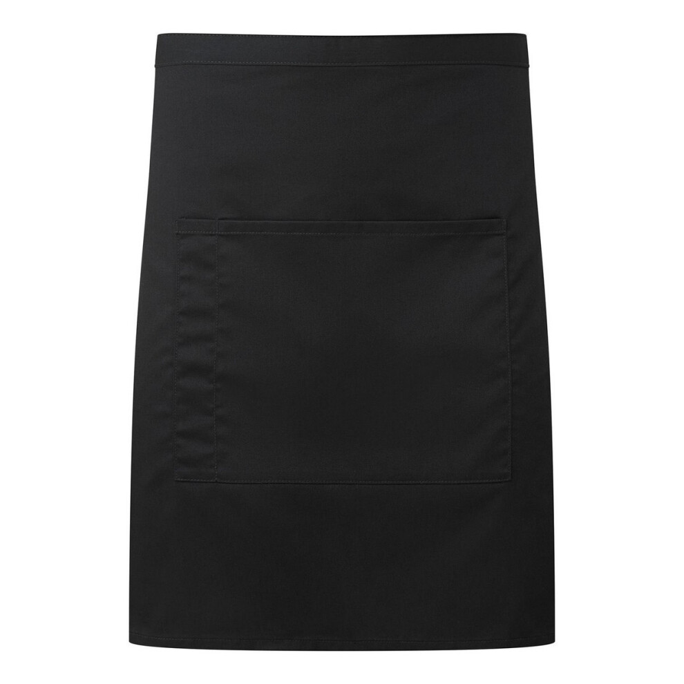 Premier (One Size, Black Denim) Colours Front Pocket Waist Apron