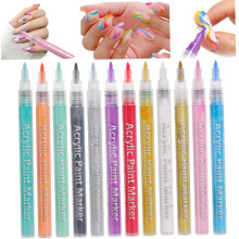 12 Colors Nail Art Pens Set with Quick Dry Waterproof Design for DIY Manicure and Drawing